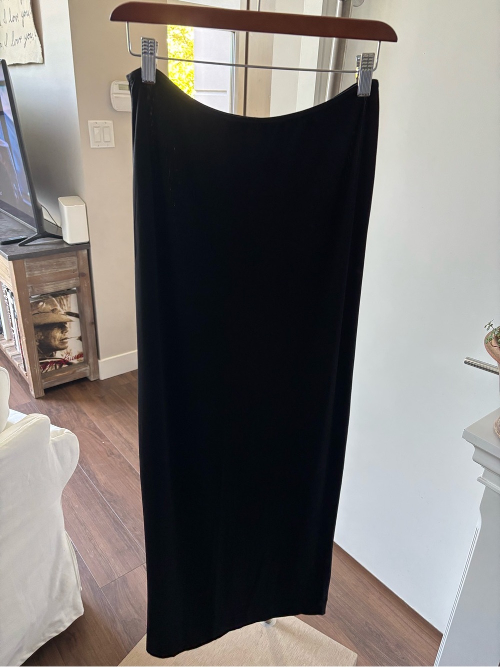Eterne Black Maxi Skirt - Sleek Straight Silhouette